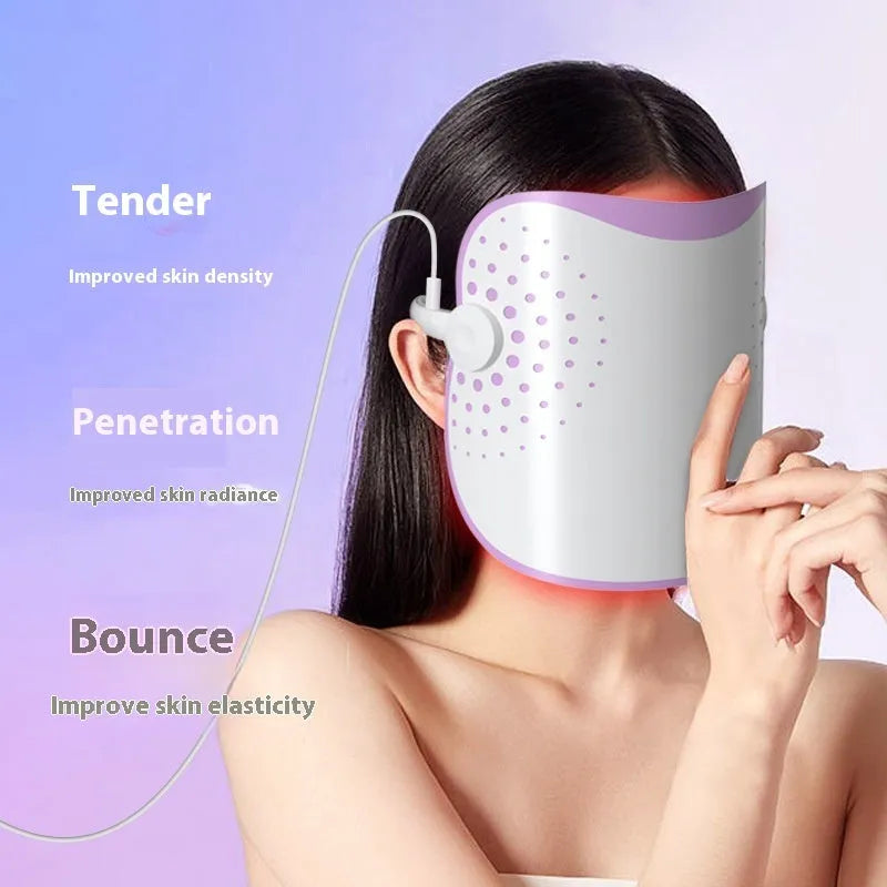 White and purple IPL photon beauty mask device for home facial light therapy.
