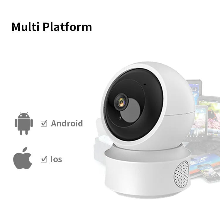 Smart dual-light WiFi indoor HD 360-degree surveillance camera with voice intercom, 135x104x98mm, mobile APP control
