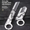 Thickened mechanical deformation folding knife with silver stainless steel blade and 67mm handle