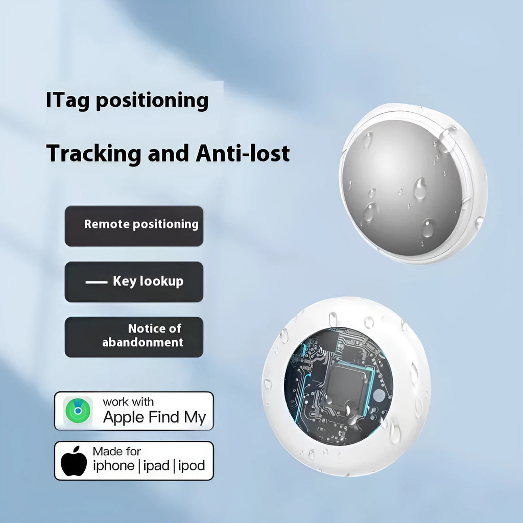 White vehicle anti-theft tracking locator keychain with silicone case and keyring