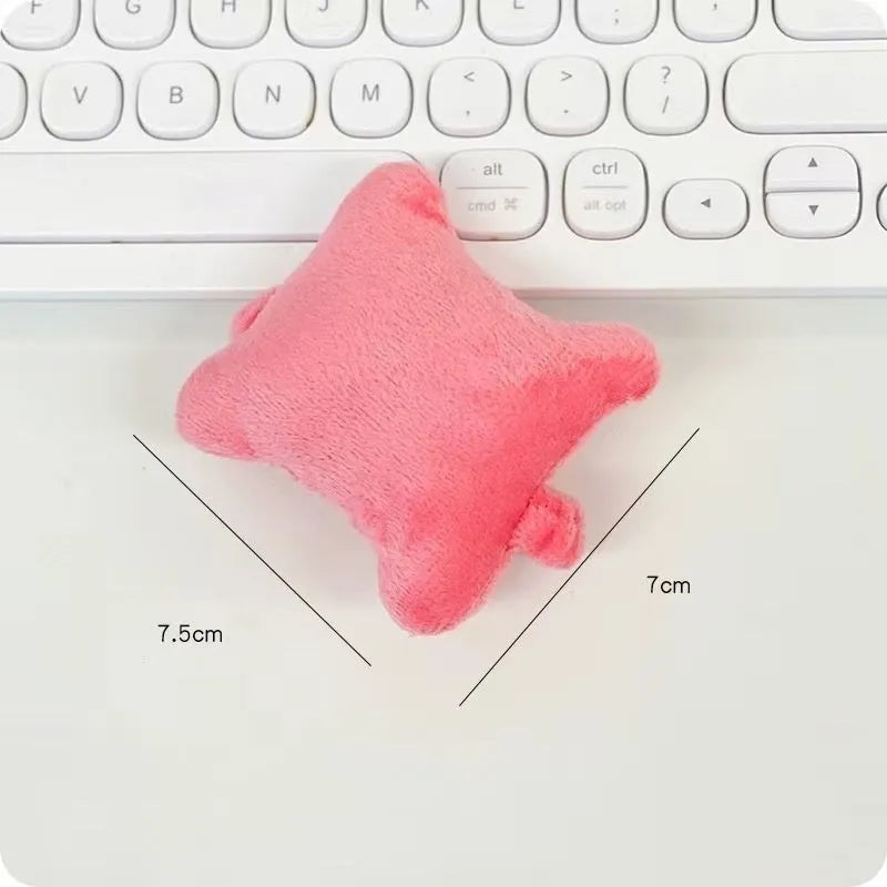 Plush wrist protector mouse pad mini pillow in blue, green or pink colours