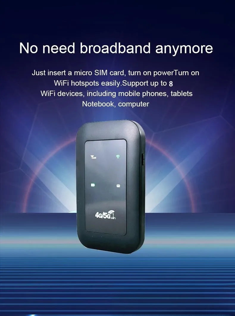 H808 portable 4G wireless card in black with USB interface measuring 98x59x14.8mm