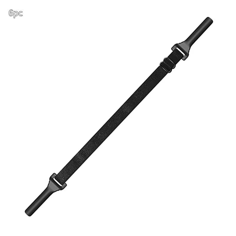 Black adjustable glasses cord with silicone earpiece attachments for anti-slip eyewear security