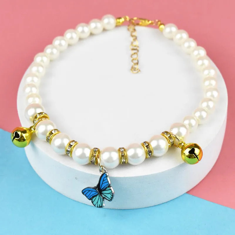 Cat necklace with resin pendant on teddy collar, 25CM adjustable, suitable for cats and dogs