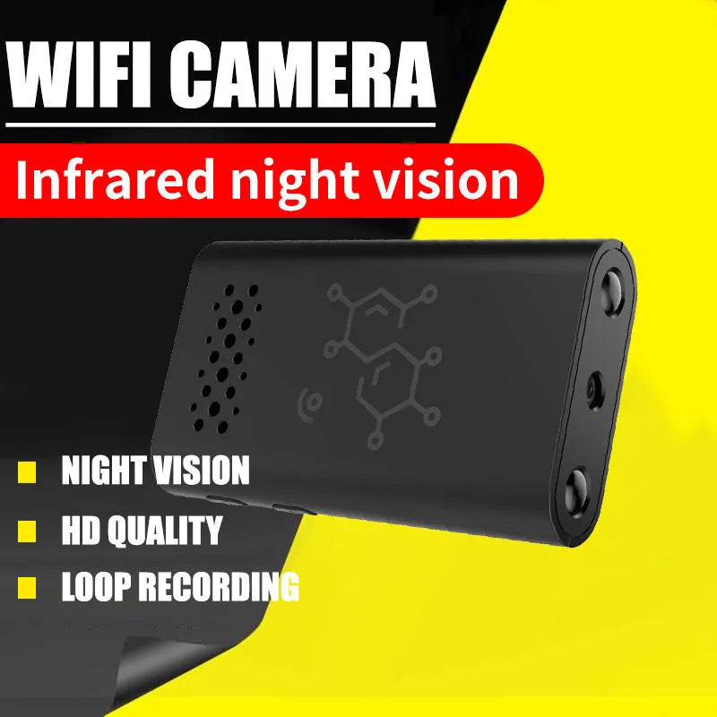 Black smart security camera with 1080p resolution for indoor baby monitoring and home security