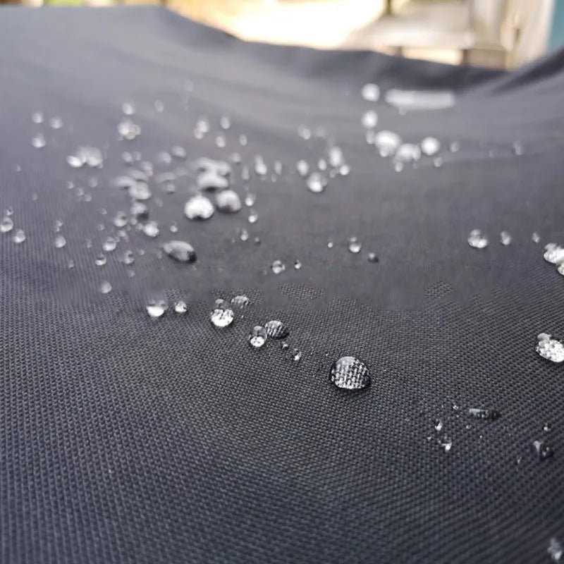 Black polyester table tennis table cover sized 280x152x76cm for outdoor dust and waterproof protection