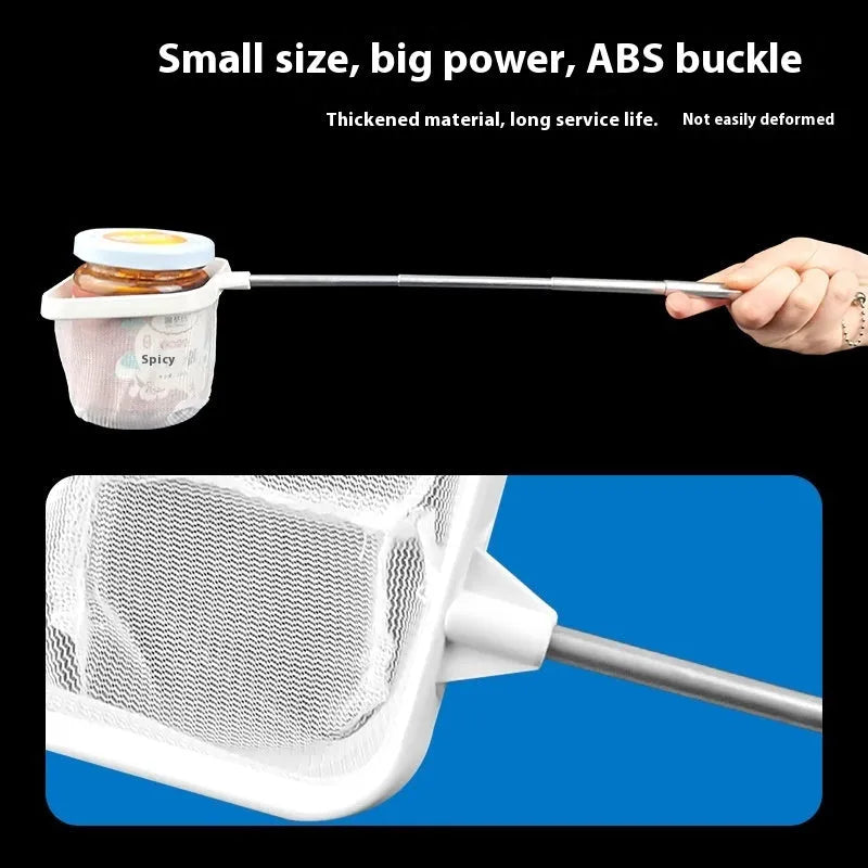 Stainless steel retractable fishnet with stereo net head for aquarium use, black colour option