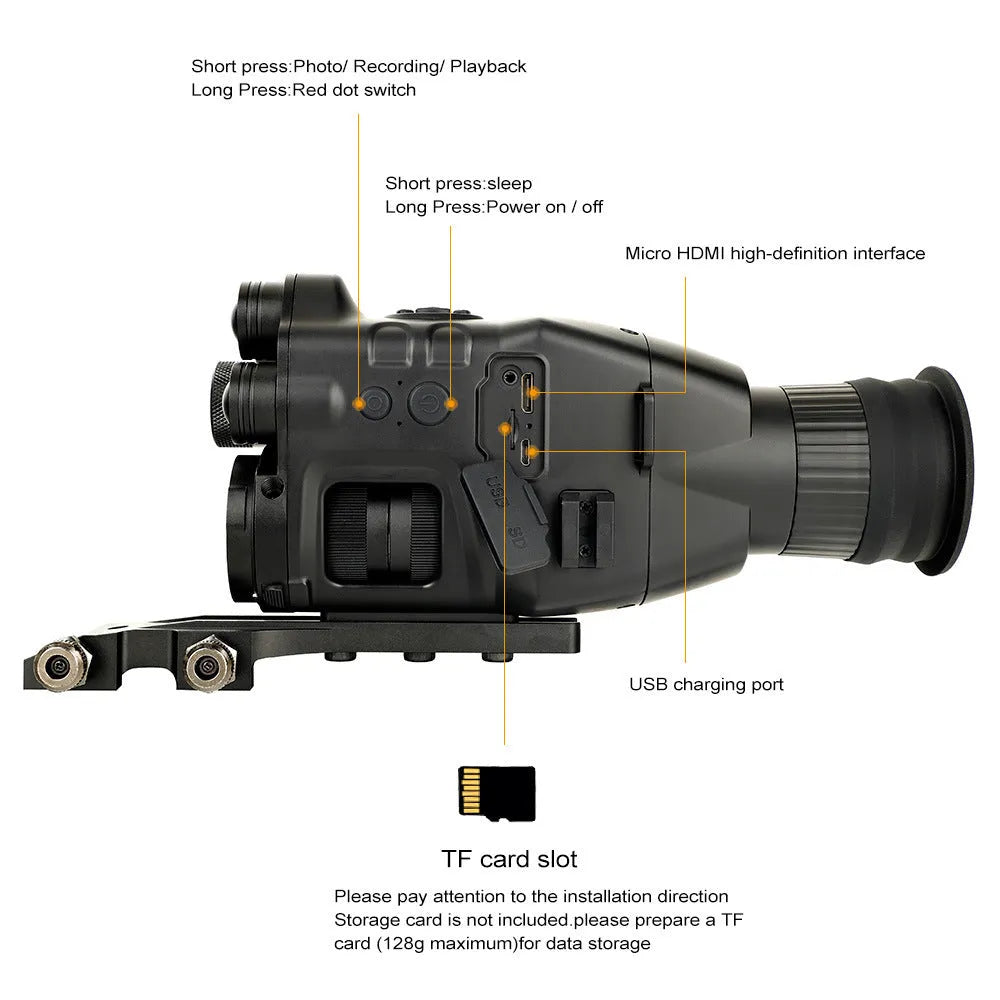 CY789 HD night vision instrument aiming set 3.7V compact 106x97x47mm for low-light photography and shooting