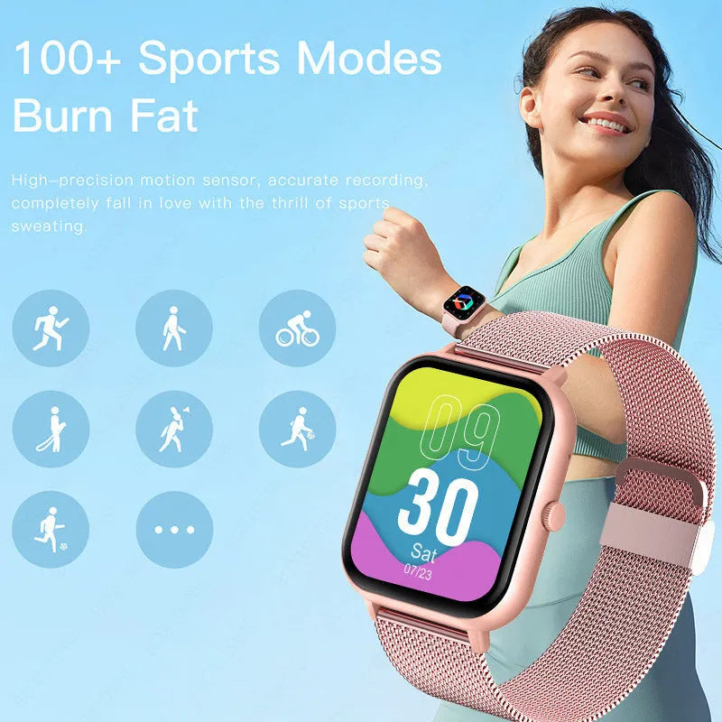 ZL54C smart watch with AMOLED screen on wrist showing health metrics display