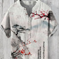 Men's short sleeve shirt featuring a detailed 3D digital animal pattern print on polyester fabric.