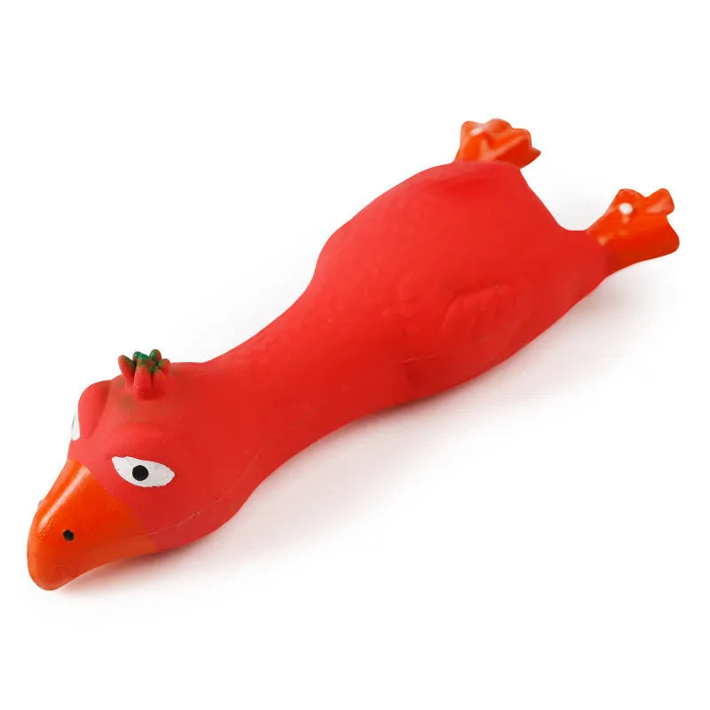 Latex duck pet sound toy in red, blue or yellow for dogs and cats, single decompression sound toy