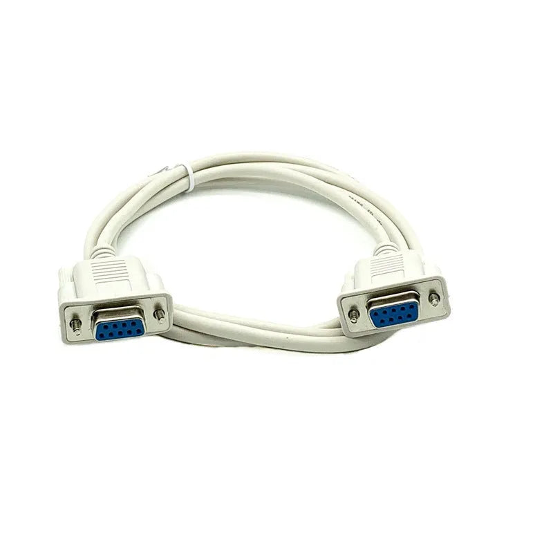 Milky white female to female DB9 serial cable with 1.5 metre length