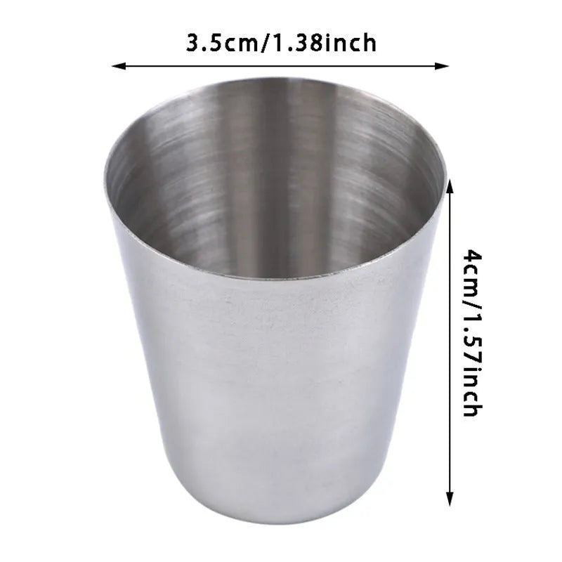 30 ml stainless steel wine glass set with silver finish and PU leather cup holder for outdoor carry