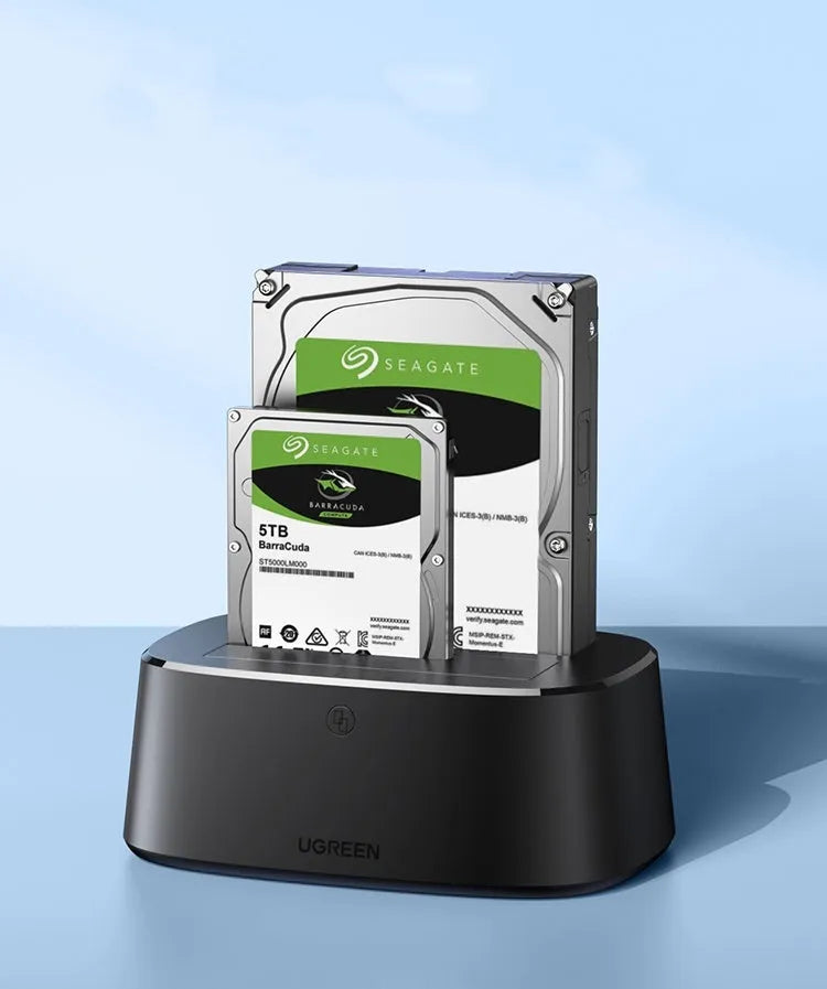 Green Link CM198 black external hard disk seat with USB and power cables