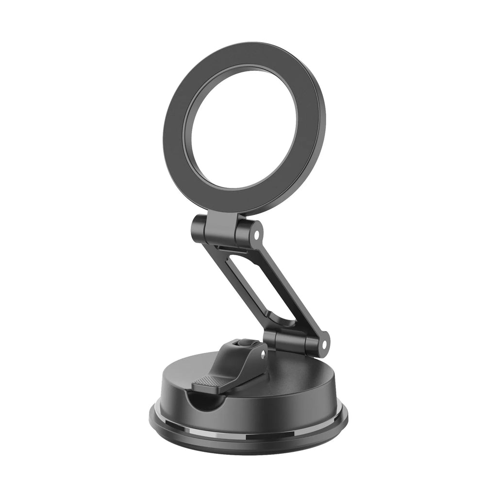 H154 black car magnetic phone holder with suction cup mount for windscreen or dashboard