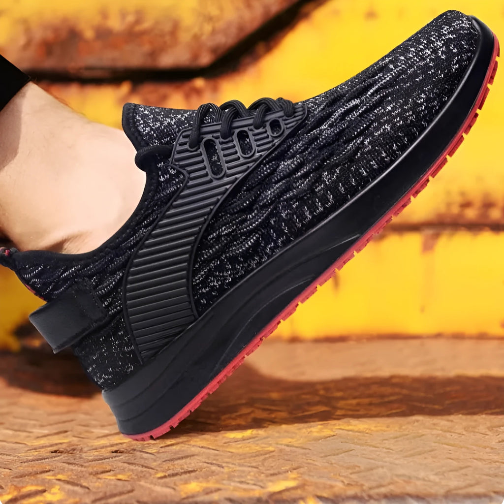 Men's anti slip waterproof oil proof kitchen shoes with mesh fabric upper and lace up closure