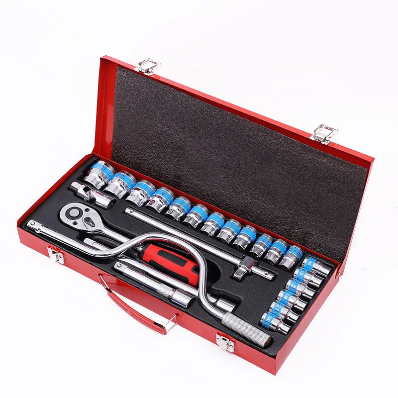 24-piece curved bow car repair wrench combination set in chrome vanadium steel