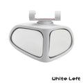 Small round adjustable car reversing mirror with adhesive back, shown in various colours.