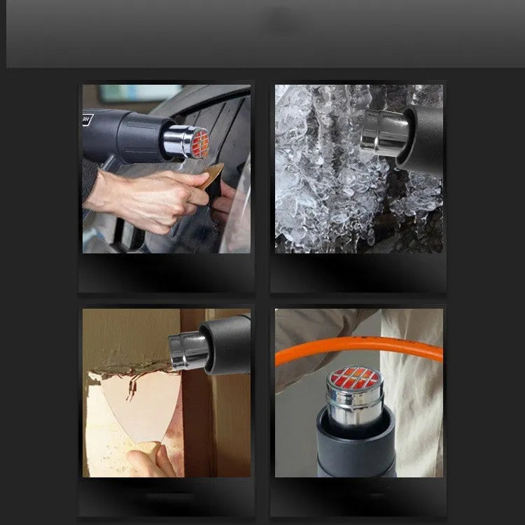 2000W industrial hot air tool with two-speed switch and anti-slip thermal insulation shell.