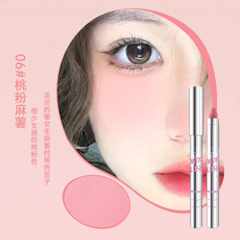 Cream blush stick for eyes and cheeks with matte finish, shown in six shades including Sweet Potato Milk Cream