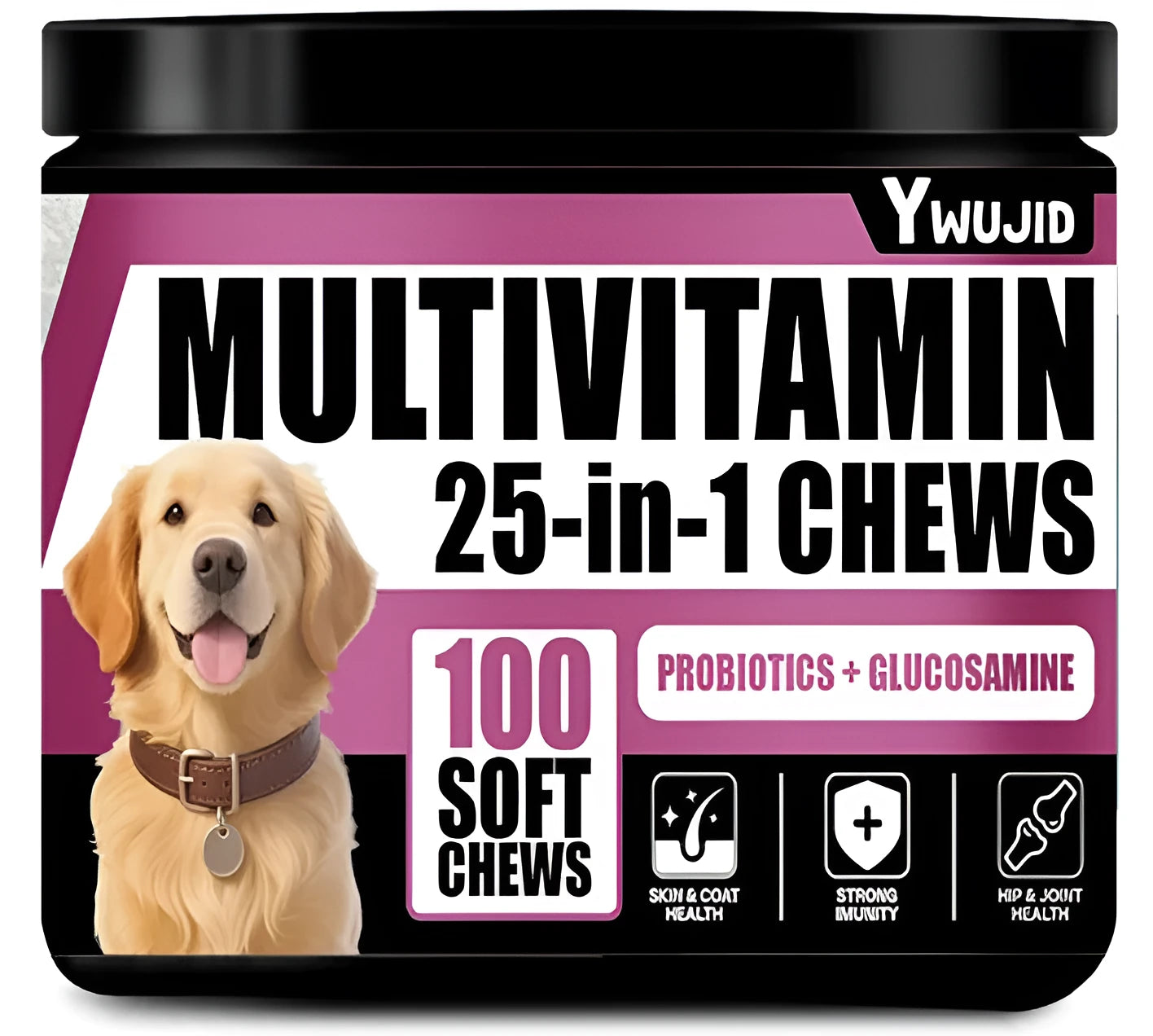Silver can containing 300g of 25 in 1 immune supplement powder for digestive wellness and resistance support