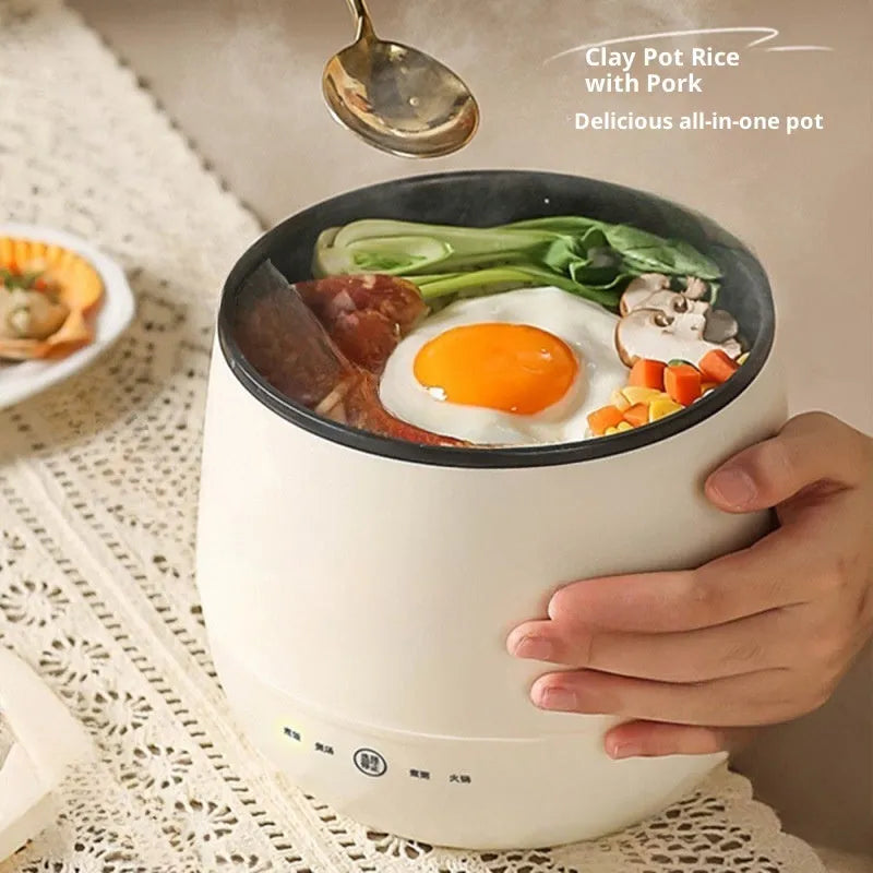 Mini 18L electric cooker for 1-2 persons, beige, 350W, 110V US plug, multifunctional for porridge