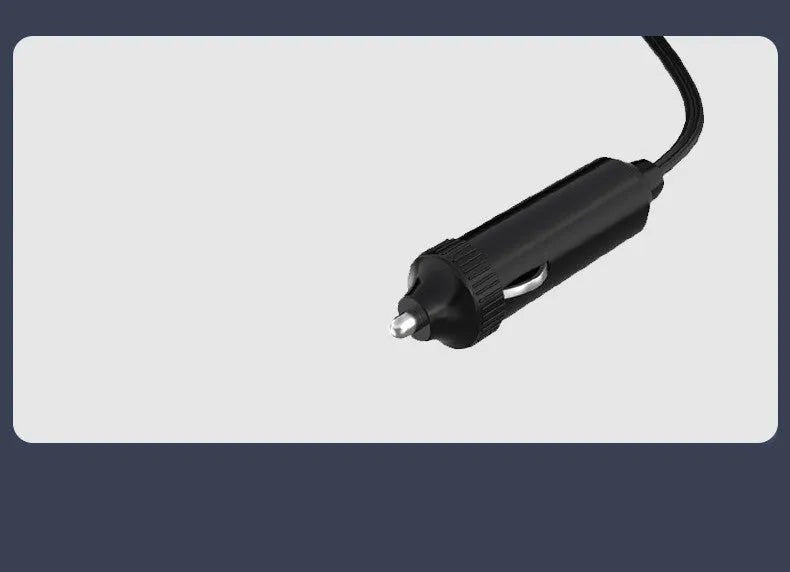 Black 150W car heater with ABS body, 12V or 24V, overheating protection, low noise, air purification option.