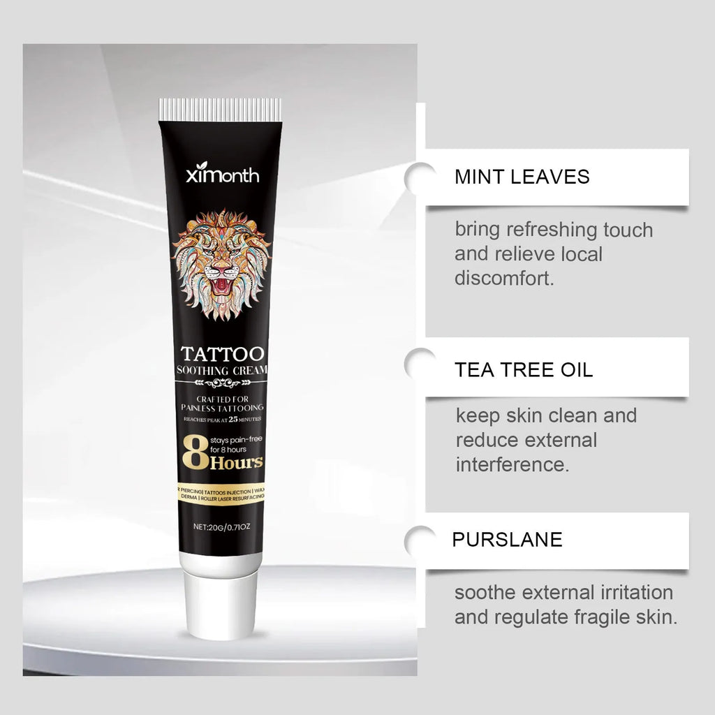 20g tube of tattoo soothing neck cream for post-procedure skin care