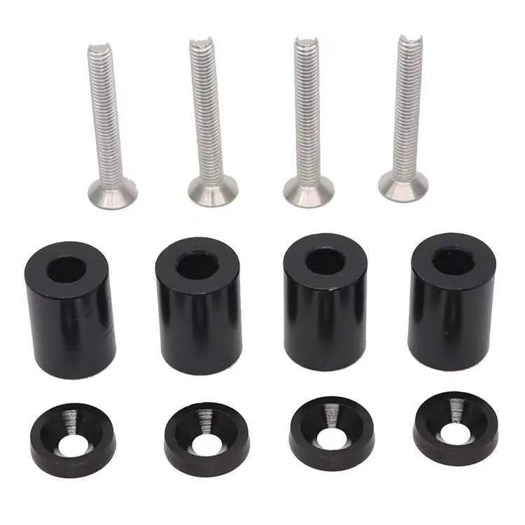 Aluminium alloy machine cover shim kit with screws and nuts for 6mm 8mm mounting points