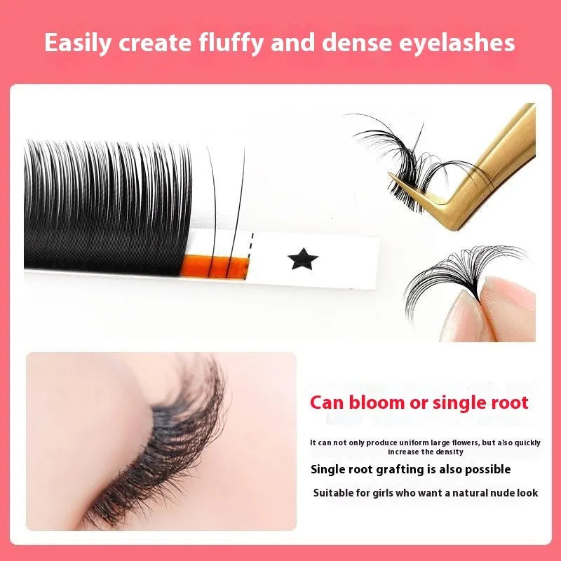Close-up of 16-row dense false eyelashes made from mink hair on a matte round wool band.