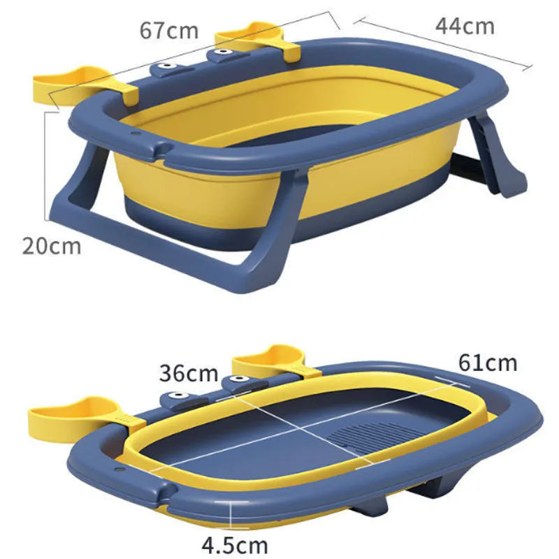 Blue foldable portable pet tub for small cats and dogs