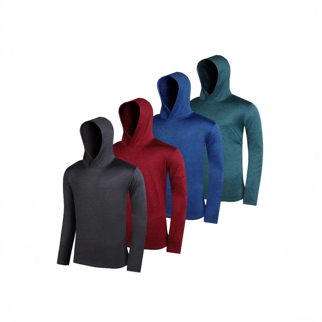 Men's lightweight polyester hoodie 4-pack in five colour options