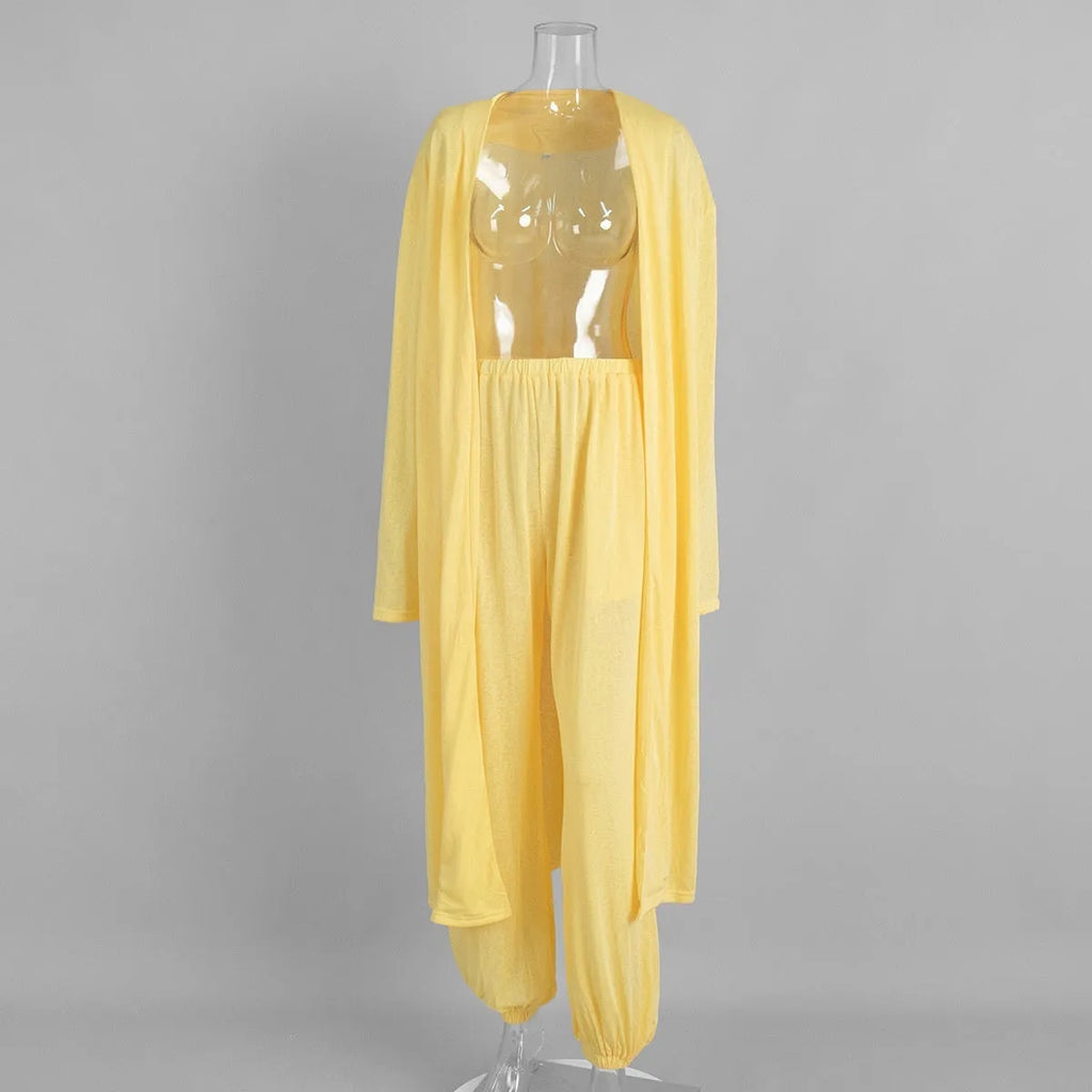 Women's shawl harem pants pyjama set in viscose blend, long sleeve top and pants, available in yellow, white, black
