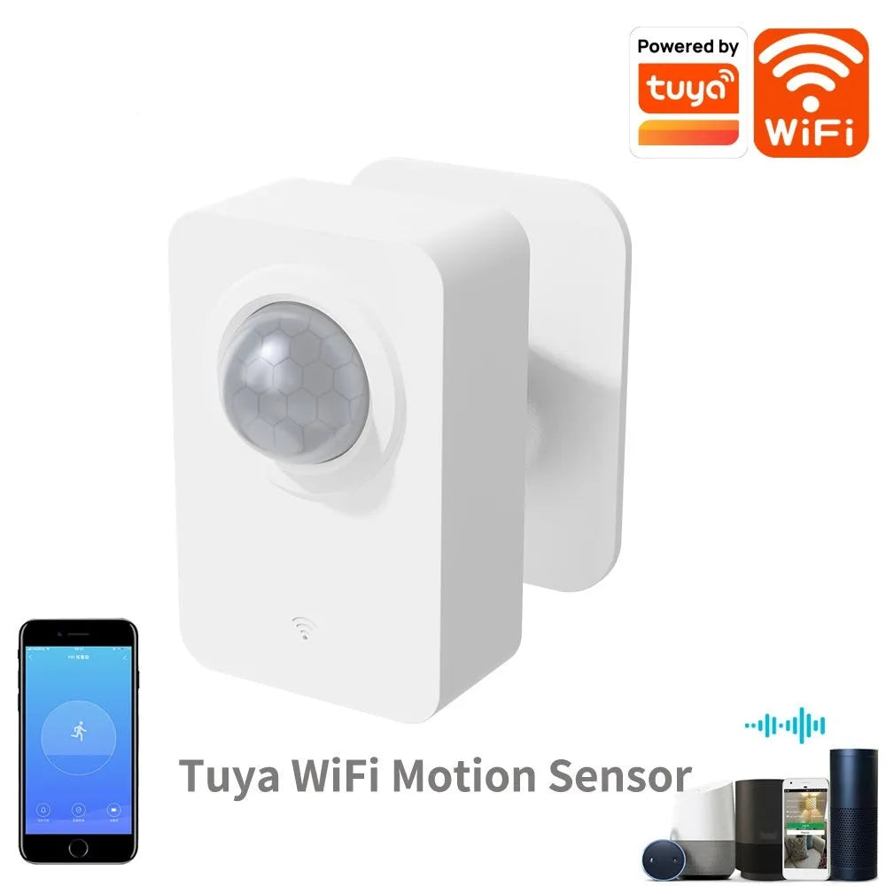 Graffiti Smart WiFi PIR human body infrared detector motion sensor anti-theft alarm on a white wall