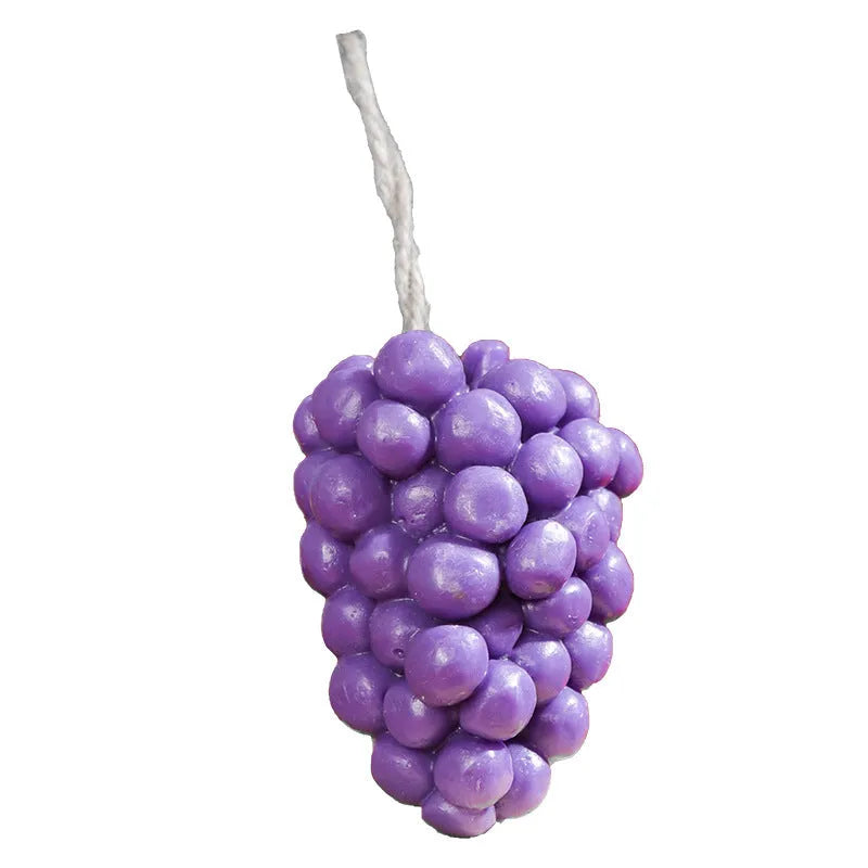 Grape handmade soap bar with grape cluster design in purple or green colour, 80g weight