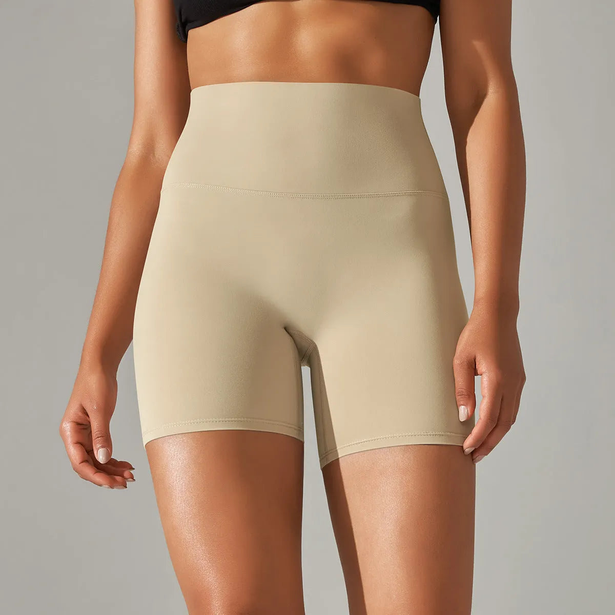 Women's high waist fitness pants in dark green with belly contracting design for sports and daily wear