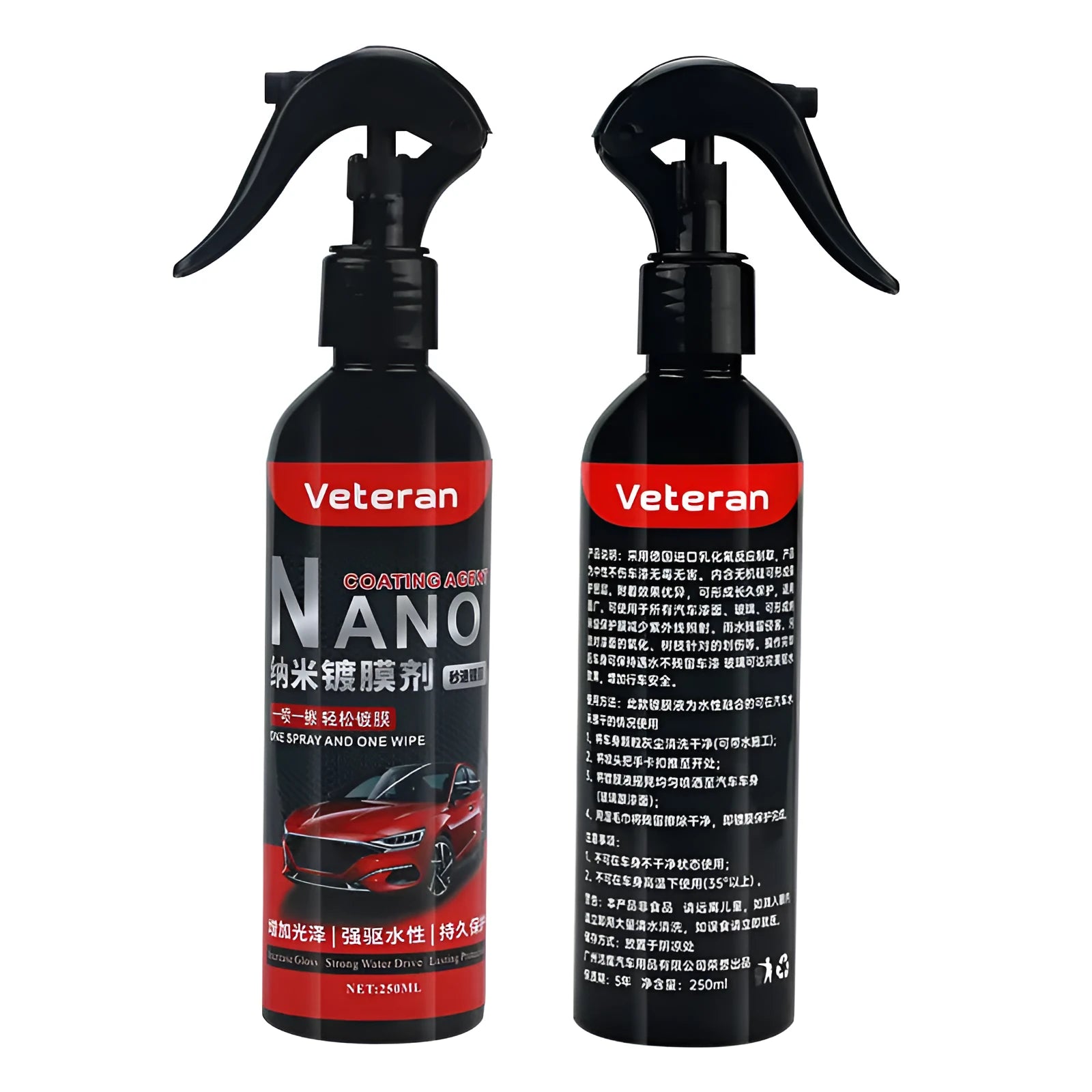 Automotive coating agent liquid in hand spray bottle for car paint protection