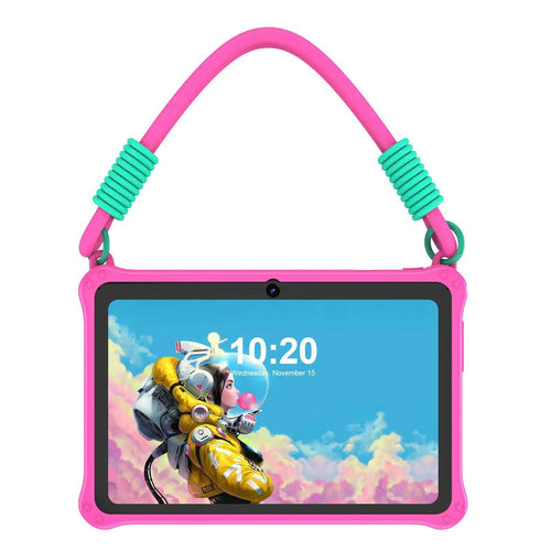 7-inch children's tablet silicone protective case with flat strap in sapphire blue colour