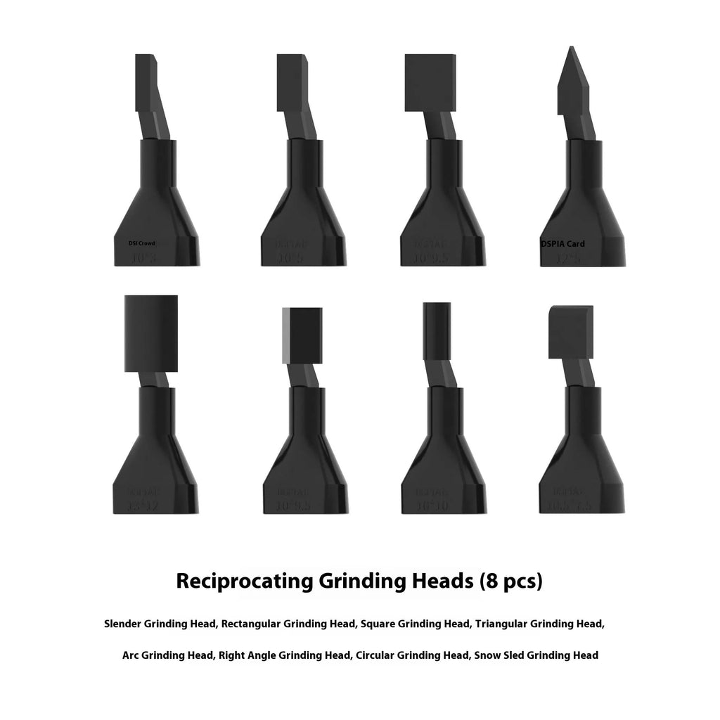 Electric grinding pen reciprocating tool with eight grinding heads for polishing and sanding on metal and wood