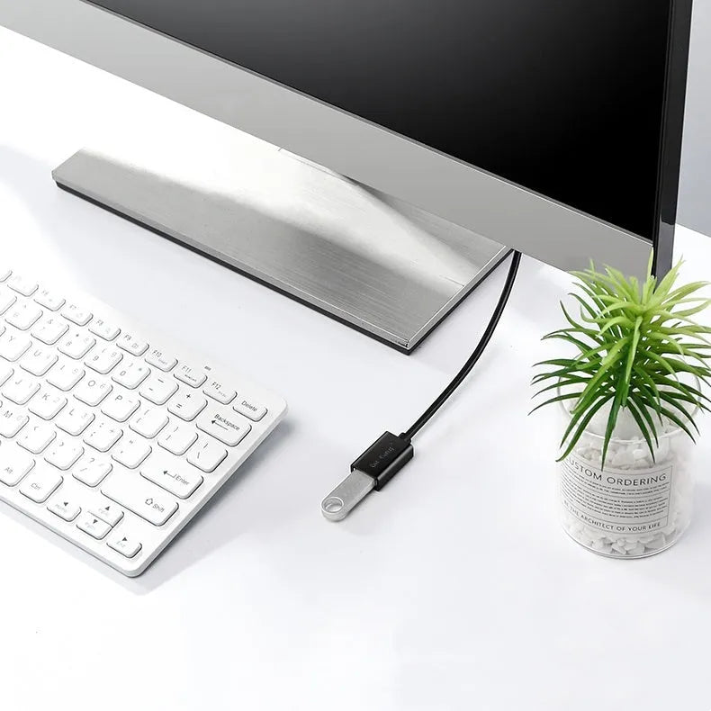 USB 3.0 and USB 2.0 male to female extension cable with black PVC sheathing