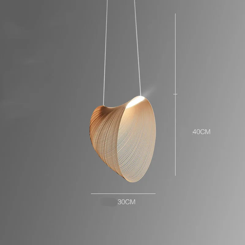 Nordic modern wood chandelier with PMMA lampshade for dining room in 40cm size
