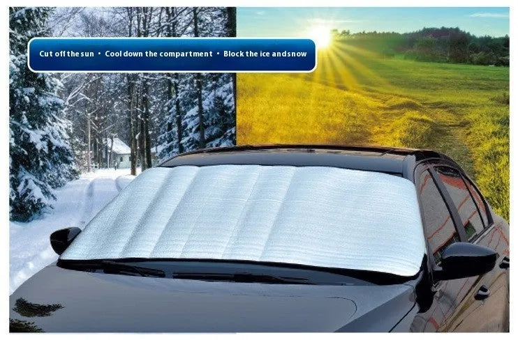 Silver PE foam car snow shield for windscreen winter anti-frost protection, 150x70cm