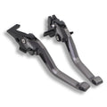 Metal motorcycle clutch brake lever in black, blue, gold, red, titanium, and orange colour options