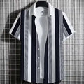 Men's striped linen T-shirt with 3D printed pattern in various colour options