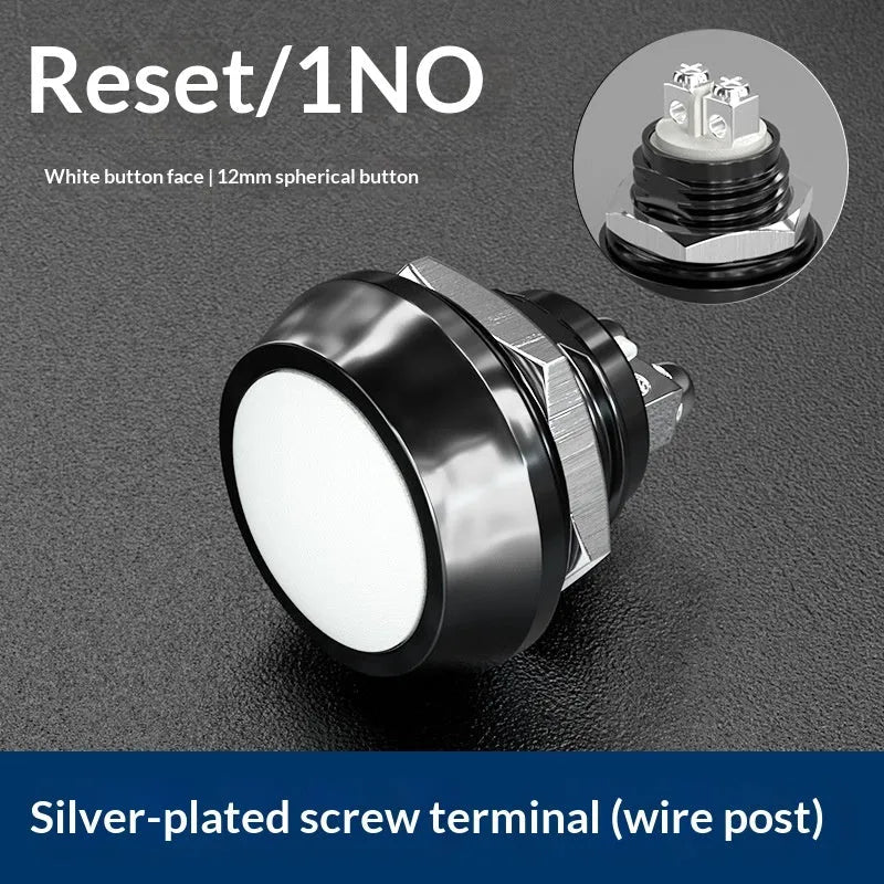 12mm red wave spherical handle self-resetting button with silver-plated contacts, waterproof, for electronic remote control