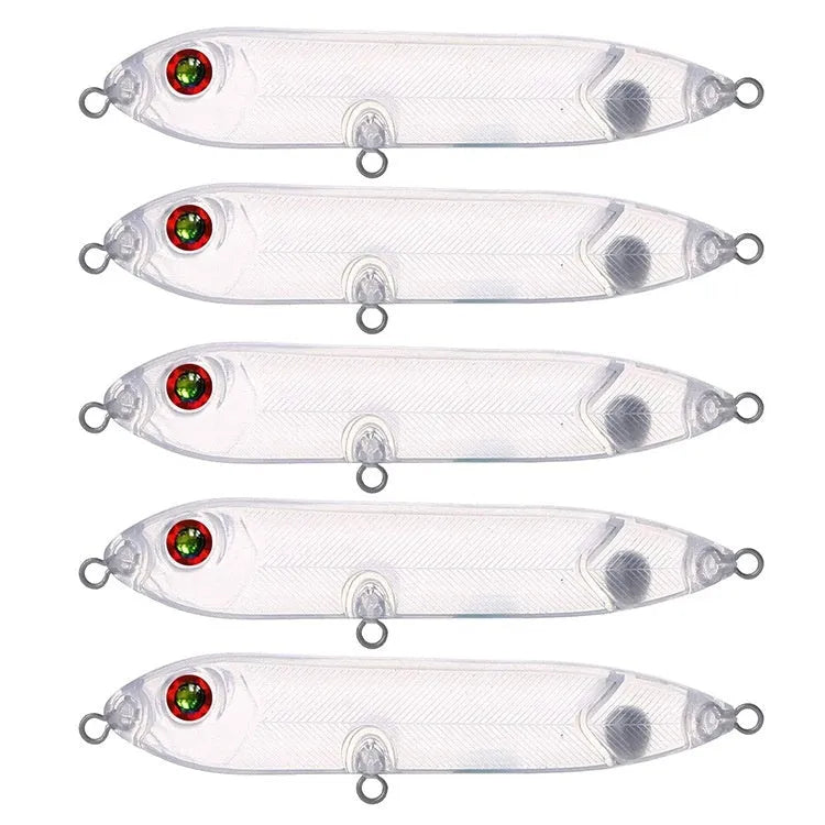 Transparent 9.5cm blank fishing bait body with 7mm eye socket for DIY lure building