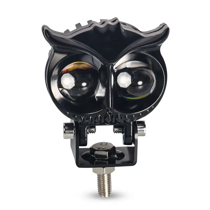 Motorcycle owl lens two colour spotlight, LED, 25W, white 6000K and amber 3000K, aluminium alloy, 6.1x10x5.3cm, 330g