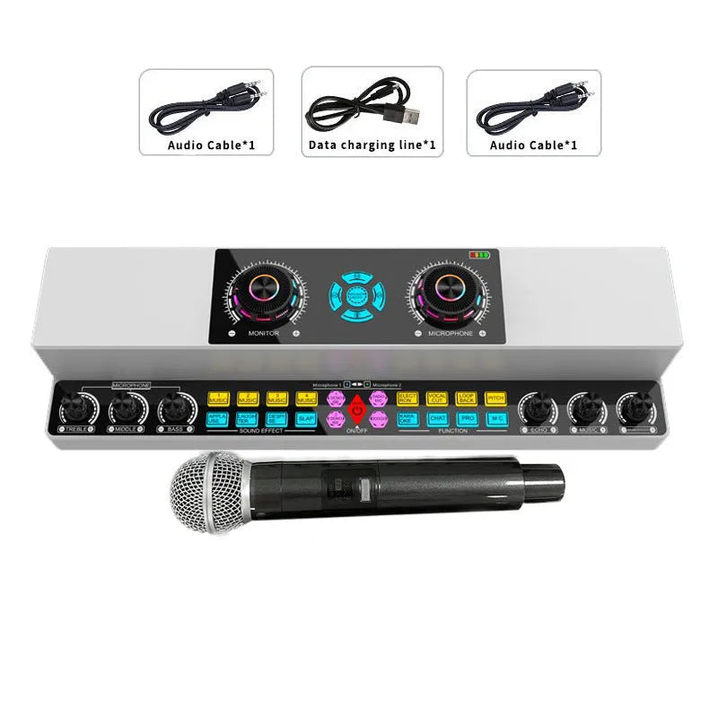 English sound card audio integrated machine with wireless Bluetooth and Y6 single wireless microphone set