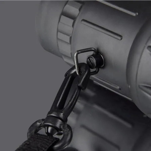 Black 16x52 high-power monocular with enhanced green film HD optics for day and night use.