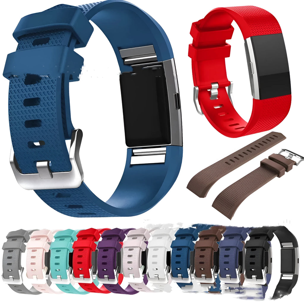 Smart silicone heart rate sports watch strap in soft silica gel, available in multiple colours for fitness tracking